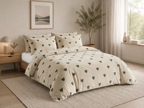 Lenjerie cocolino HEARTINO crem Dimensiune lenjerie de pat: 70 x 90 cm | 140 x 200 cm