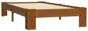 283286 vidaXL Cadru de pat, maro deschis, 90 x 200 cm, lemn masiv de pin
