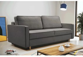 Canapea extensibilă, gri / negru, BERNIA