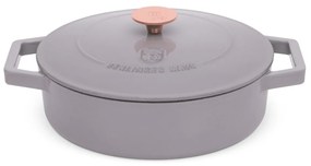 Cratiță din fontă emailata cu capac 26 cm, 2.57 L Berlinger Haus Taupe Collection BH 6527, pentru gătit lent, compatibilă cuptor/plite