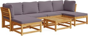 vidaXL Set mobilier grădină cu perne, 7 piese, lemn masiv acacia