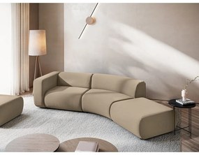 Șezlong bej cu tapițerie din catifea (cu colț pe partea dreaptă) Ekahi – Makamii