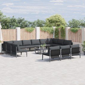 vidaXL Set de canapele pentru grădină 13 pcs Antracit Oțel