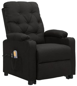 3093489 vidaXL Fotoliu electric de masaj rabatabil cu ridicare, negru, textil