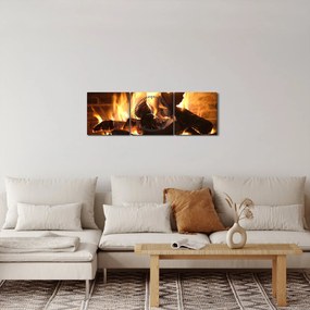 Tablou - Foc (cu ceas) (90x30 cm)