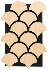 Panou riflaj acustic decorativ, MDF si pasla, AC26, 60x40x1.8cm, Stejar