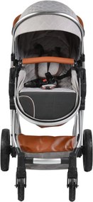 Carucior nou nascuti 2 in 1 NOVOKIDS™ Alma Gold PRO , Cu geanta bebe, Cadru Aluminiu , Amortizoare, Roti din cauciuc plin AVE, Landou, Modul sport,