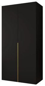 Dulap de haine 100 cm Alice 1 (Negru + Auriu). 1126098