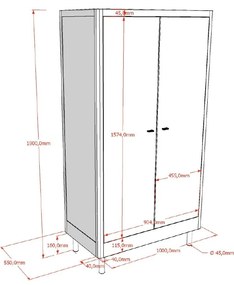 Șifonier de copii alb din lemn de fag 100x190x55 cm Forrest – Vipack