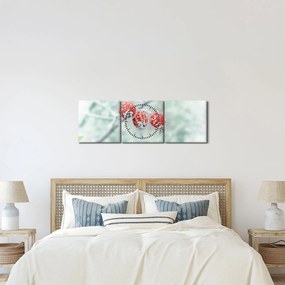 Tablou cu măcieșe înghețate (cu ceas) (90x30 cm)