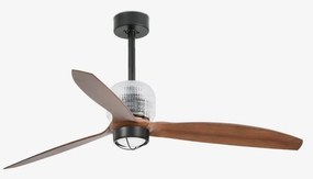 Lustra cu Ventilator si telecomanda DECO FAN M LED negru/maro