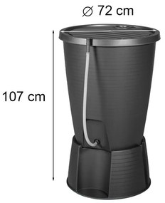 Rezervor de apă de ploaie din plastic Indigo Water Butt 220L cu furtun de grafit