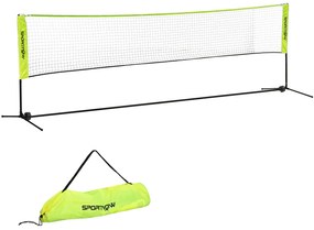 SPORTNOW Plasă de badminton, plasă portabilă, înălțime ajustabilă 107-155 cm, cu geantă de transport, cadru metalic, negru, galben | Aosom Romania