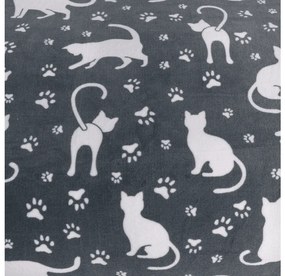 Lenjerie de pat din microplus WHITE CATS gri Dimensiune lenjerie de pat: 2 buc 70 x 90 cm | 200 x 220 cm