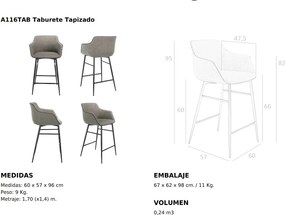 Scaun de bar tapitat design italian Tomika