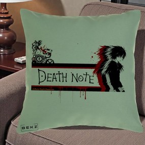 Perna Personalizata Death Note L Lawliet Rosu-Negru, 40x40 cm, Verde, Husa Detasabila, Perna Inclusa, BEKZ®