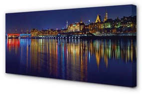 Tablouri canvas pod Varșovia oraș noapte River