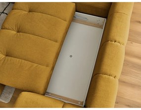 Colțar galben muștar extensibil/cu spațiu de depozitare (cu colț pe partea stângă/în formă de ”L”) Fuji – Bobochic Paris