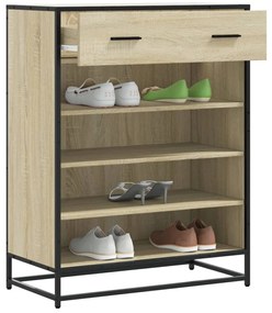 vidaXL Pantofar, stejar sonoma, 75x38x97,5 cm, lemn prelucrat/metal