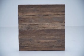 Măsuță de cafea pătrată din lemn de stejar, natur, cu blat gros și bază centrală masivă, 30 x 90 x 90 cm, „Country”