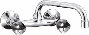 Baterie bucatarie dubla comanda Inter Ceramic Clear finisaj crom lucios pipa 17.6 cm