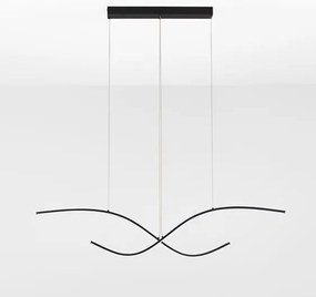 Lustra BRIO neagra liniara cu iluminat LED CCT