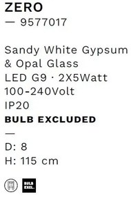 Pendul design decorativ ZERO alb/opal
