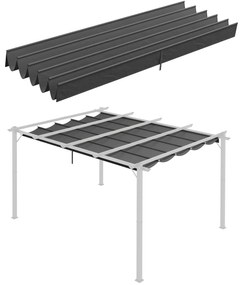 Outsunny Acoperis retractabil pentru pergola, Copertina de rezerva din material textil pentru pergole de 4 x 3 (m), gri inchis | AOSOM RO