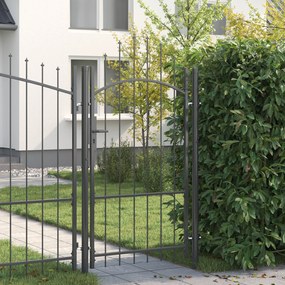 vidaXL Poartă de grădină cu blocare Gri 175 x 100 cm Oțel
