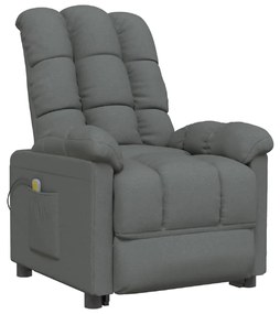 289807 vidaXL Fotoliu de masaj, gri închis, material textil
