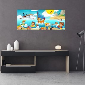 Tablou -Ziua la plajă (120x50 cm)