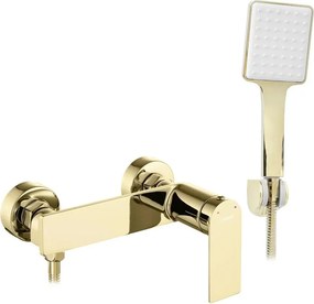 Baterie dus Rea Storm monocomanda auriu lucios cu set de dus