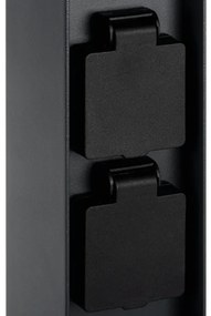 Lampă de exterior cu 2 prize Kanlux 38765 DASTEN 1xG9/11W/230V 50 cm IP44 negru