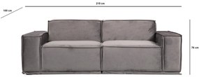 Canapea două locuri Legaletta 2 (gri). 1106645