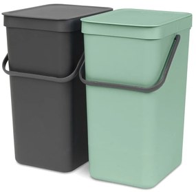 Coș de gunoi verde mentă/gri închis de reciclat/ încorporat din plastic 32 l Sort &amp; Go – Brabantia
