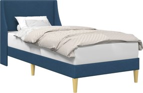 vidaXL Cadru de pat cu headboard albastru 100 x 200 cm țesătură