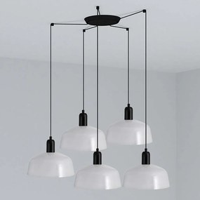 Lustra cu 5 pendule metal TATAWIN M alb