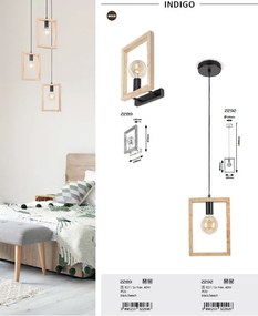 Aplica de perete design industrial Indigo negru