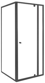 Flexi colț montat unghiular cabină de duș 80x80 cm fără tavă de duș negru