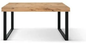 Masa Desire extensibila, picior metalic in U - RUSTIC - 160 cm / 90 cm / h 77