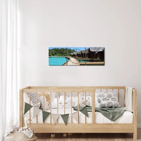 Tablou cu Maledive (cu ceas) (90x30 cm)