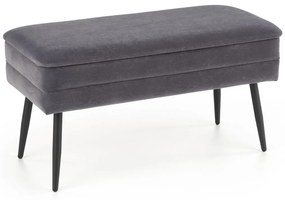 Banca dormitor Velva gri/negru - H37 cm