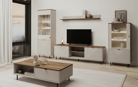 Măsuţă TV, caşmir/stejar castello, EYCO 2D/180