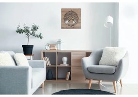 Li-Go 23537/DUB2 - Ceas LED reglabil, LED/10W/5V, 20000 mAh, 42x42 cm, stejar + telecomandă