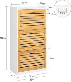 PANA5 - Pantofar 55 cm, pantofare, depozitare pantofi, mobilier hol - Alb-Maro