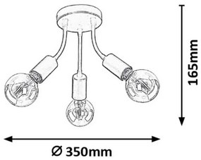 Rabalux 6808 - Lustră aplicată ALMUS 3xE27/60W/230V