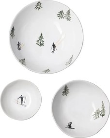 Set 3 farfurii adanci, din ceramica, Slalom