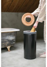 Cos de rufe Brabantia 1000825, 35 L, Capac de pluta, Umplere fara deschidere, Gauri ventilatie, Negru