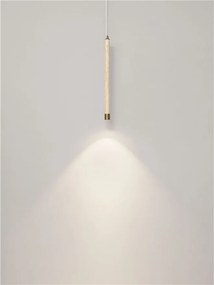 Lustra, Pendul tubular din travertin Muse metal auriu