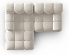 Colțar modular bej cu tapițerie din catifea (cu colț pe partea stângă ) Bellis – Micadoni